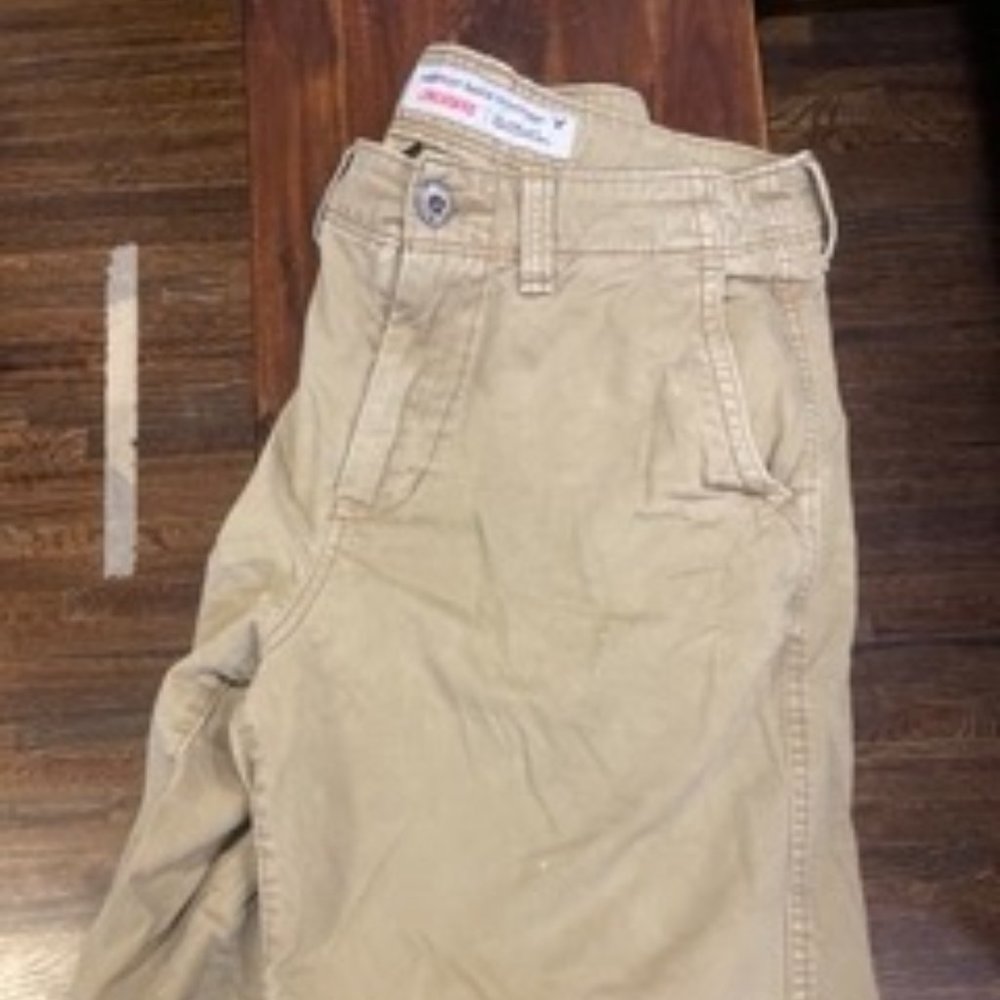 Mens Shorts: American Eagle LongBoard khaki short